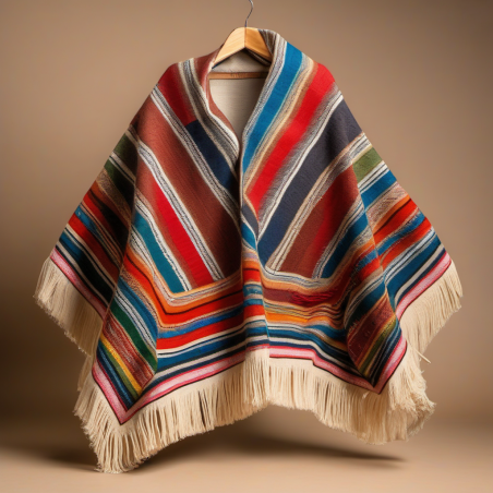 Poncho andino de lana de llama